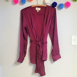 Moulinette Soeurs Anthropologie Wrap Longsleeve Blouse Size 16